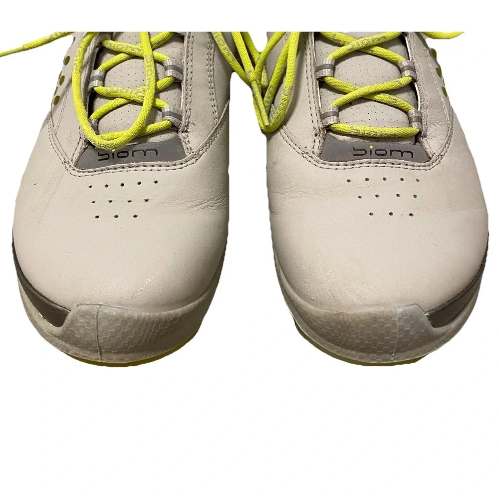 Golf Shoes Women 8.5 EU 39 Gray Yak Leather Lace Up Ecco Biom Natural Motion